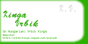 kinga vrbik business card